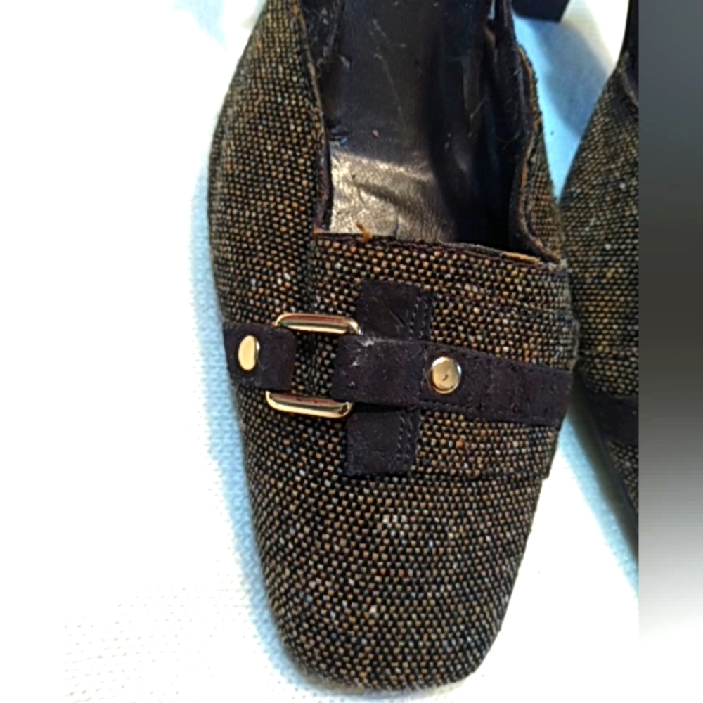 🛍️ BUNDLE ONLY 🛍️LIFE STRIDE LADIES BROWN TWEED HEELS - Picture 7 of 9